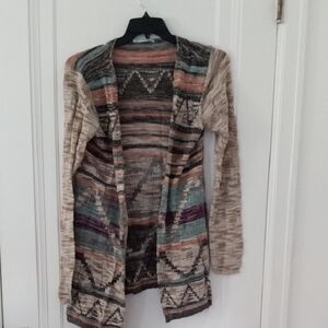 Multicolor aztec Patterned cardigan large, maurices